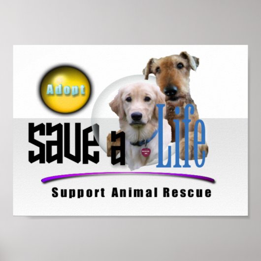 SUPPORT ANIMAL RESCUE - ADOPT! POSTER (Voorkant)