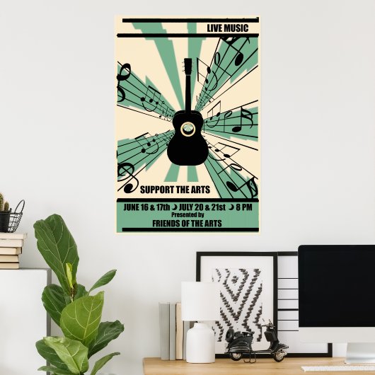 Support Arts Live Music Poster (Bureau à domicile)