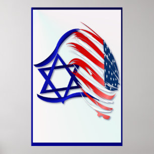 Support avec de grandes affiches de l'Israël