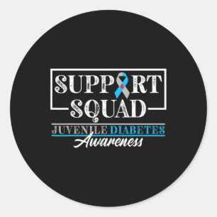 Support Awareness Squad I Juvenile T1d Type 1 Diab Ronde Sticker
