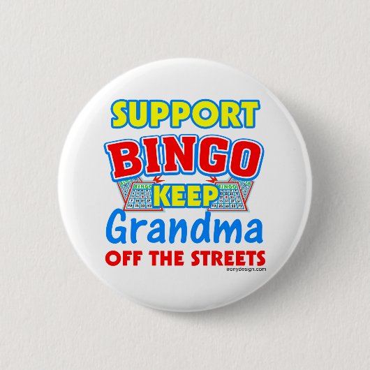 Support Bingo Grandma Ronde Button 5,7 Cm (Voorkant)