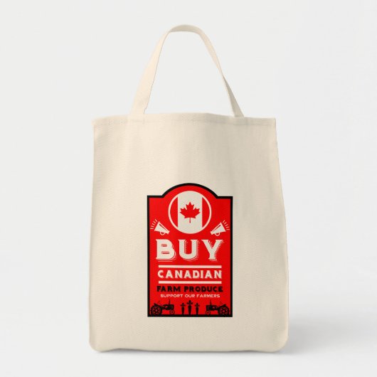 Support Canadian Farmers Tote Bag (Voorkant)