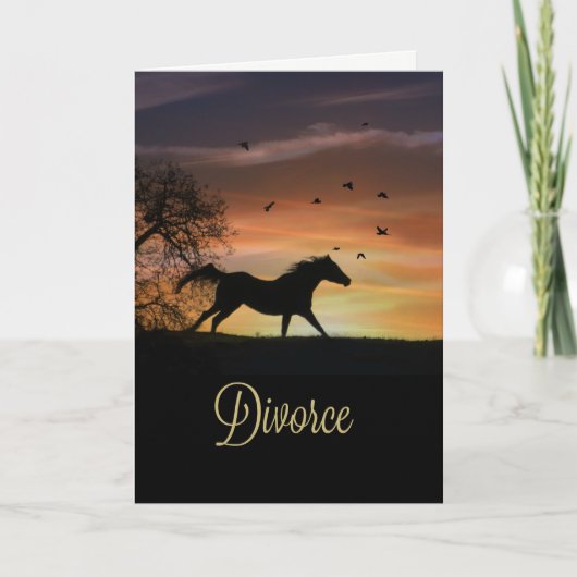 Support de divorce Encouragement carte Cheval cour (Devant)