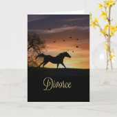 Support de divorce Encouragement carte Cheval cour (Fleur jaune)