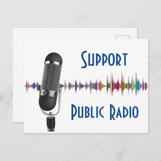 Support de la carte postale de la radio publique (Devant / Derrière)