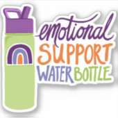 Support émotionnel Bouteille d'eau Vinyl Sticker (Devant)