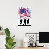 Support Exquis Nos Troupes Trois Soldats Poster (Bureau à domicile)