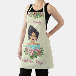 Support féminin mignon partout sur papier tablier
