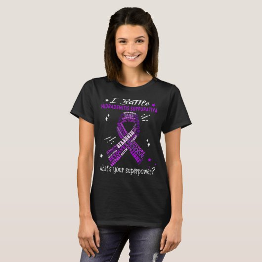 Support Hidradenitis Suppurativa Awareness Ribbon T-shirt (Voorkant volledig)