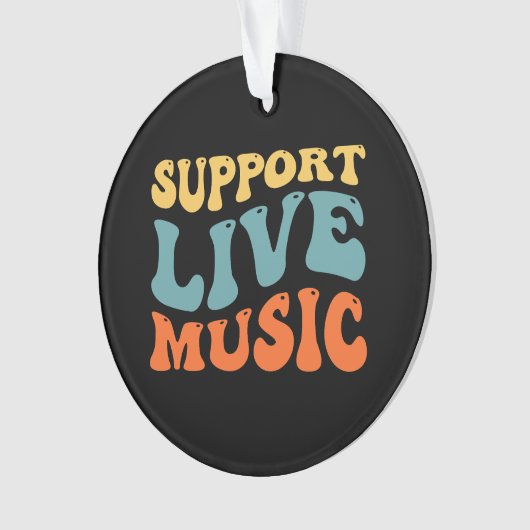 Support Live Music - Retro Typography Band Merch (devant)