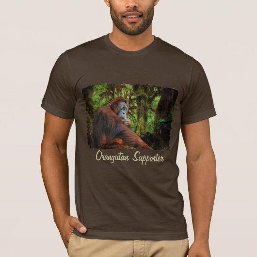 Support Orangoutan Red Ape Wildlife Art T-shirt (Devant)