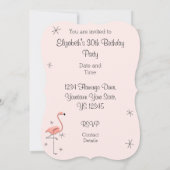 Support pour invitation Rose flamant vertical (Dos)