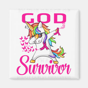 Support roze Ribbon Grace God Survivor Breast Magneet