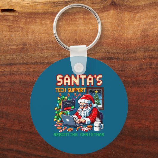 Support Santa's Pixel Tech Rebooting Sleutelhanger (Voorkant)