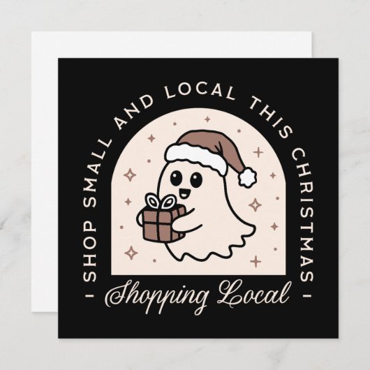 Support shop kleine lokale kerstcadeau geven feestdagenkaart (Voorkant / Achterkant)