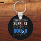 Support Squad Blue Ribbon T1D Diabetes Awareness M Sleutelhanger (Voorkant)