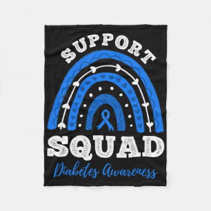 Support Squad Blue Ribbon T1d Type 1 diabetes Awar Fleece Deken