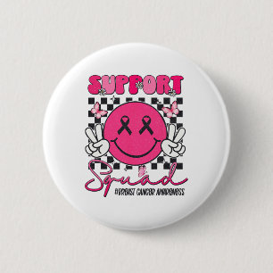 Support Squad Borstkanker Bewustzijn Glimlach Face Ronde Button 5,7 Cm