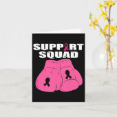 Support Squad Boxing Glove Pink Ribbon Borstkanker Kaart (Gele Bloem)