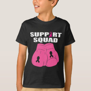 Support Squad Boxing Glove Pink Ribbon Borstkanker T-shirt