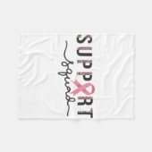 Support Squad Breast Cancer Awareness Leopard Pink Fleece Deken (Voorkant (Horizontaal))
