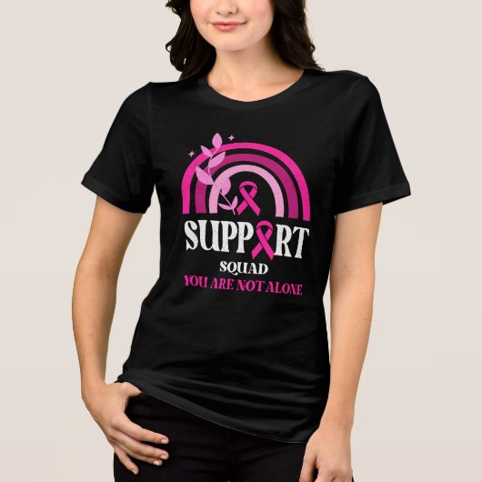 Support Squad Breast Cancer Awareness Leopard Pink Tri-Blend Shirt (Voorkant)