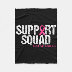 Support Squad Breast Cancer Awareness Pink Ribbon Fleece Deken