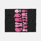 Support Squad Breast Cancer Awareness Pink Ribbon Fleece Deken (Voorkant (Horizontaal))