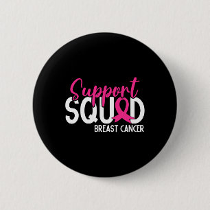 Support Squad Breast Cancer Awareness Pink Ribbon Ronde Button 5,7 Cm