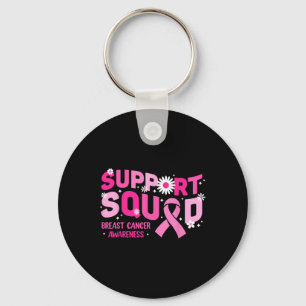 Support Squad Breast Cancer Awareness Pink Ribbon Sleutelhanger