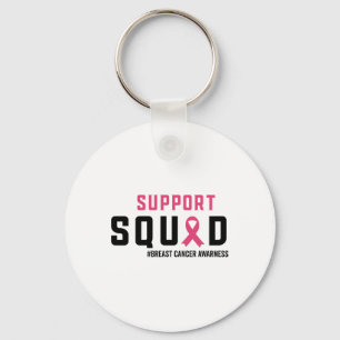 Support Squad Breast Cancer Awareness Pink Ribbon Sleutelhanger