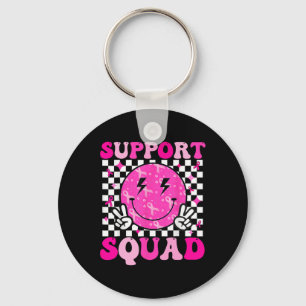 Support Squad Breast Cancer Awareness Pink Ribbon Sleutelhanger