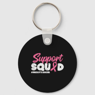 Support Squad Breast Cancer Awareness Ribbon Manne Sleutelhanger