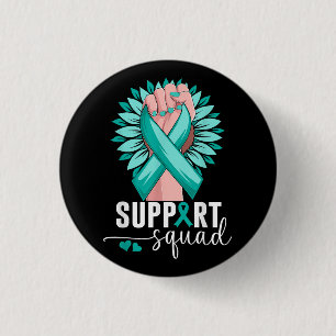 Support Squad Cervicale Kanker Bewustzijn Blauwgro Ronde Button 3,2 Cm