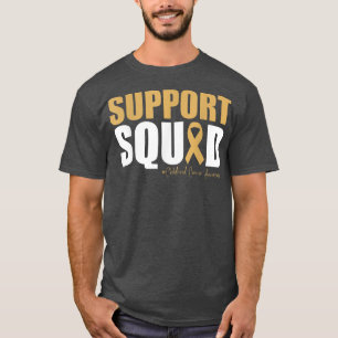 Support Squad Child Cancer Awareness Gold Ribb T-shirt