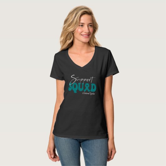 Support Squad Ectodermal Dysplasia Awareness Teal  T-shirt (Voorkant volledig)