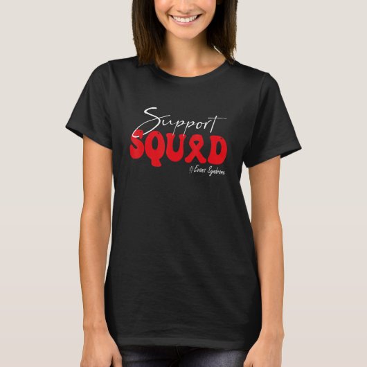 Support Squad Evans Syndrome Awareness Red Ribbon T-shirt (Voorkant)
