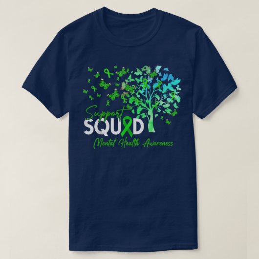 Support Squad Fall Tree Leopard Mental Health Awar T-shirt (Design voorkant)