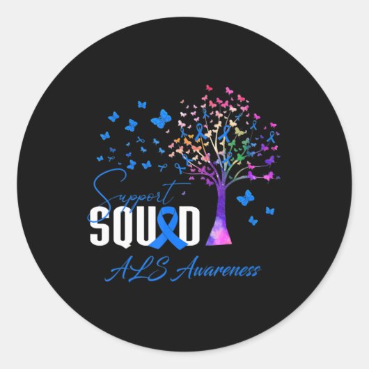 Support Squad for As Awareness Ronde Sticker (Voorkant)