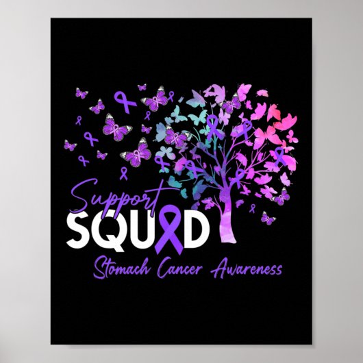 Support Squad Herfst Tree Periwinkle Ribbon Stomac Poster (Voorkant)
