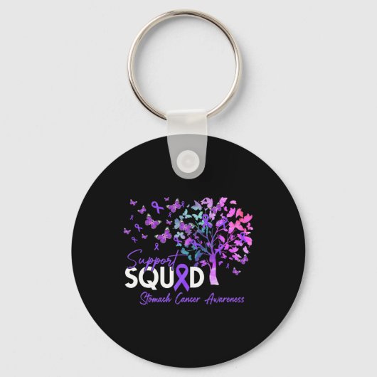 Support Squad Herfst Tree Periwinkle Ribbon Stomac Sleutelhanger (Voorkant)
