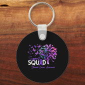 Support Squad Herfst Tree Periwinkle Ribbon Stomac Sleutelhanger (Voorkant)
