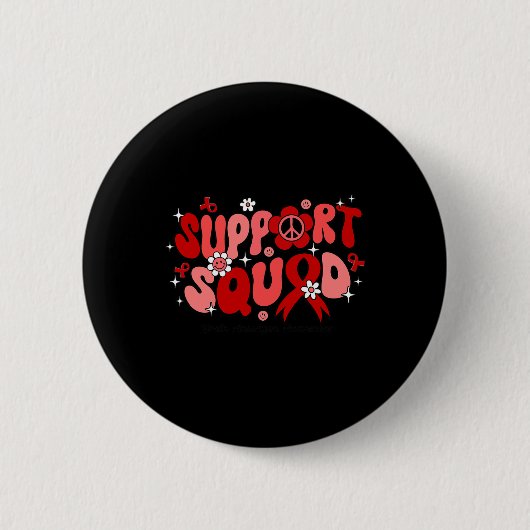 Support Squad Hersenaneurysma Bewustzijnscadeaus Ronde Button 5,7 Cm (Voorkant)