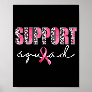 Support Squad Leopard Pink Warrior Breast Cancer A Poster