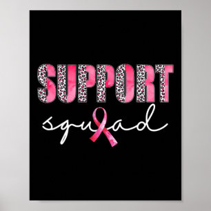 Support Squad Leopard Pink Warrior Breast Cancer A Poster