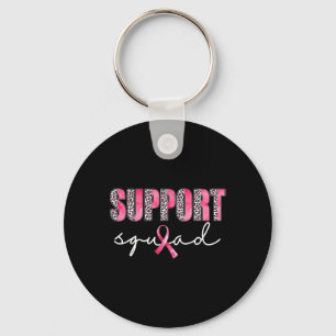 Support Squad Leopard Pink Warrior Breast Cancer A Sleutelhanger
