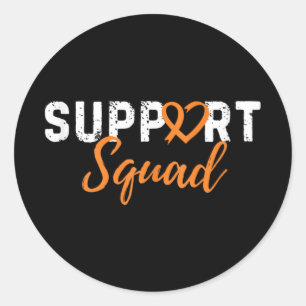 Support Squad Leukemie Kanker Liefde Hart Oranje R Ronde Sticker