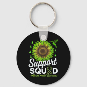 Support Squad Mental Health Awareness Green Ribbon Sleutelhanger