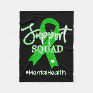 Support Squad Mental Health Awareness Lime Green R Fleece Deken