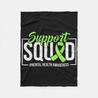 Support Squad Mental Health Awareness Lime Green R Fleece Deken